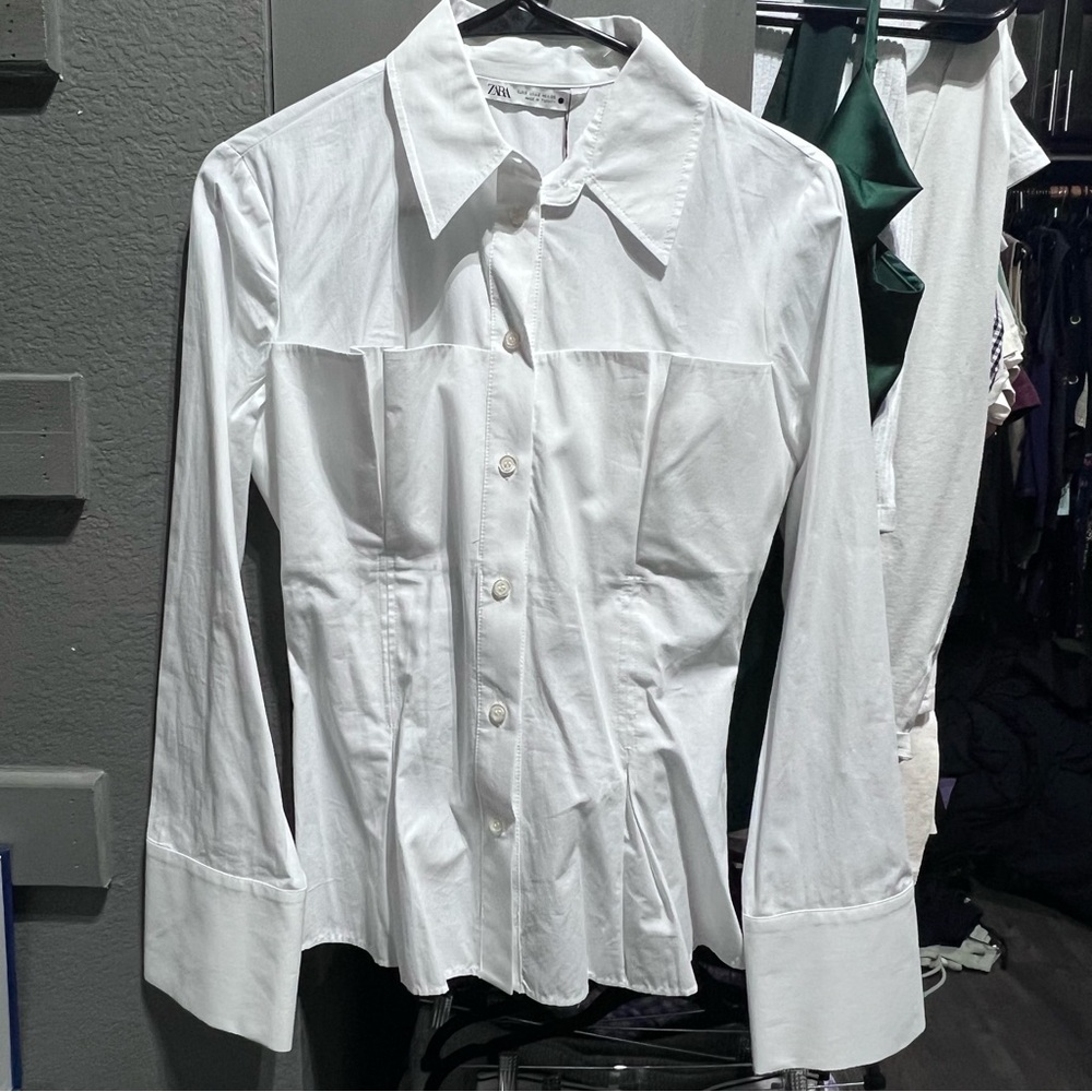 ZARA Corset Style Poplin Shirt